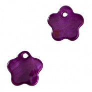 Muschel Anhänger Süßwasserperlmutt Blume 10-11mm Dark purple
